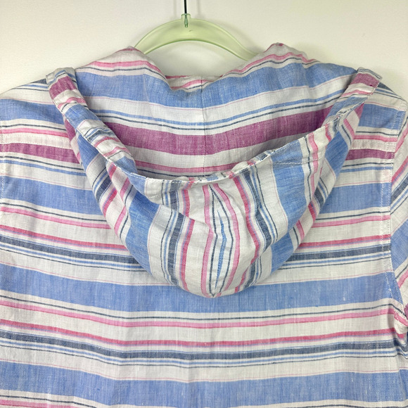 Tommy Bahama Tulum Stripe Linen Hoodie Size Small - Picture 5 of 13